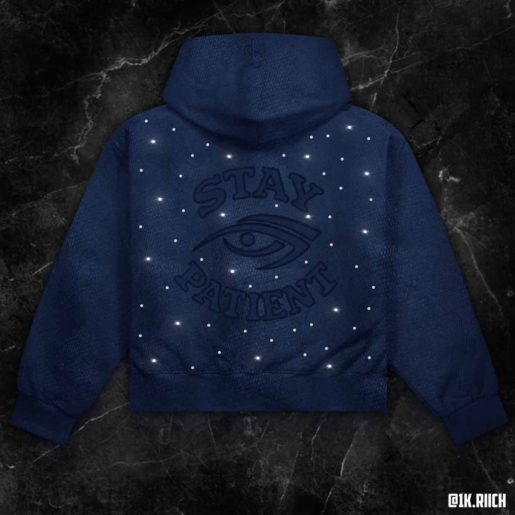 Cropped Navy blue Zip Up