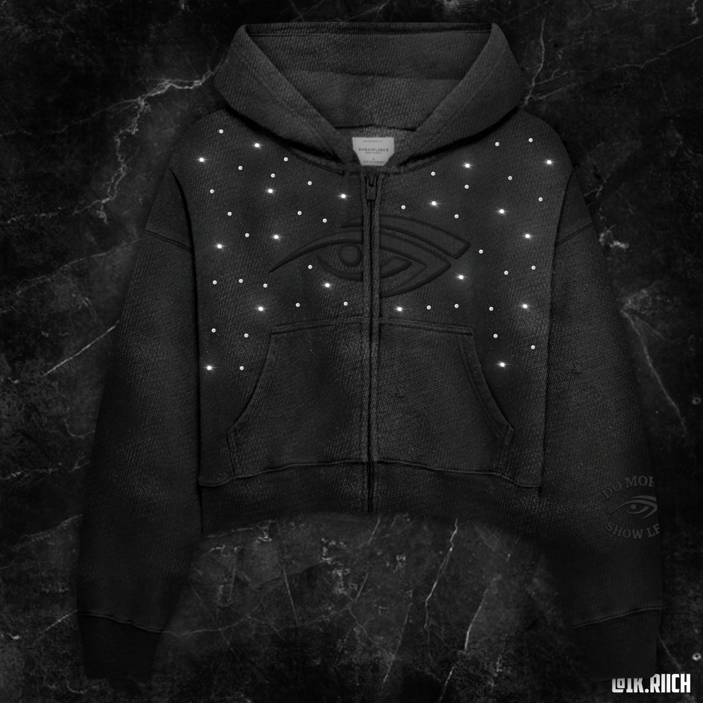 Cropped Black Zip up