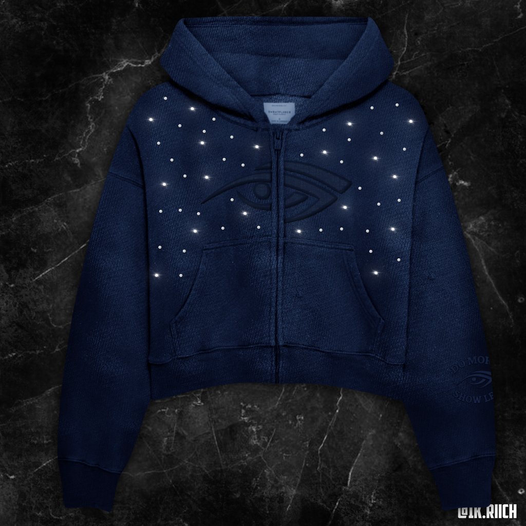 Cropped Navy blue Zip Up