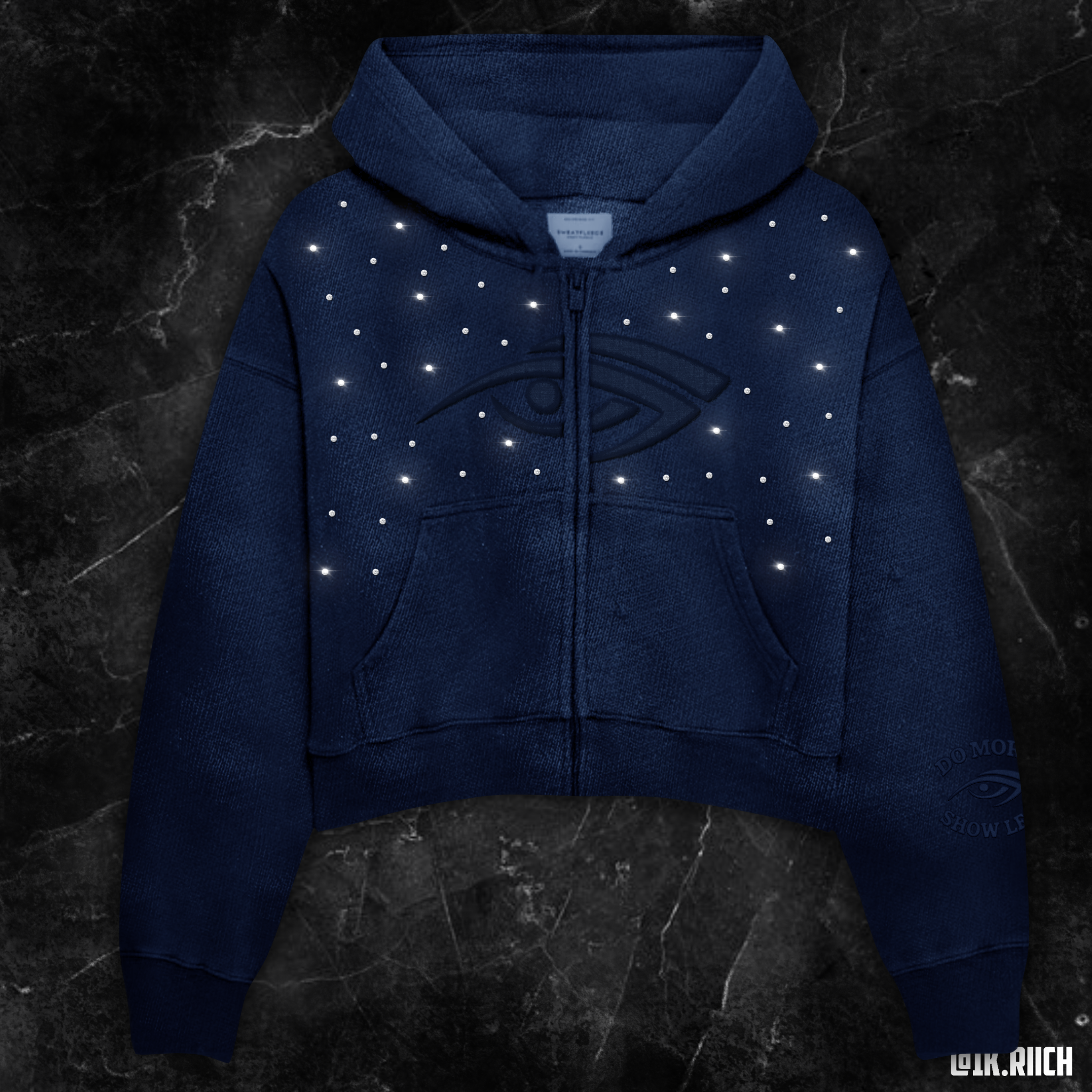 Cropped Navy blue Zip Up