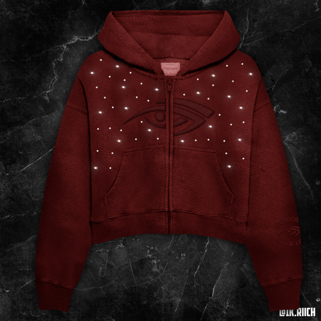 *Falu Red Cropped Zip Up