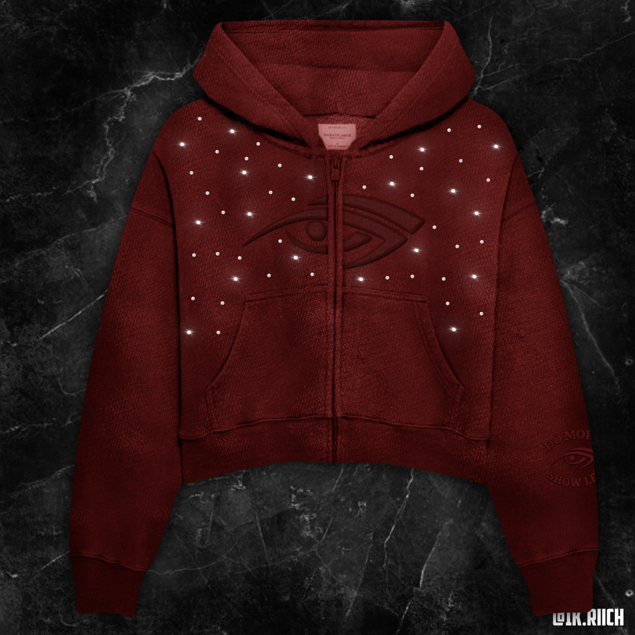 *Falu Red Cropped Zip Up